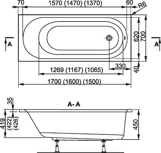 Акриловая ванна Vagnerplast Kasandra 160 VPBA167KAS2X-04