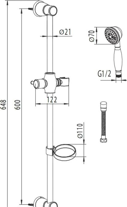 Душевой гарнитур Am.Pm Elegance F0167000