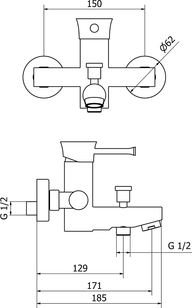 Смеситель Sturm Krum ST-KRU-53060-CR для ванны с душем