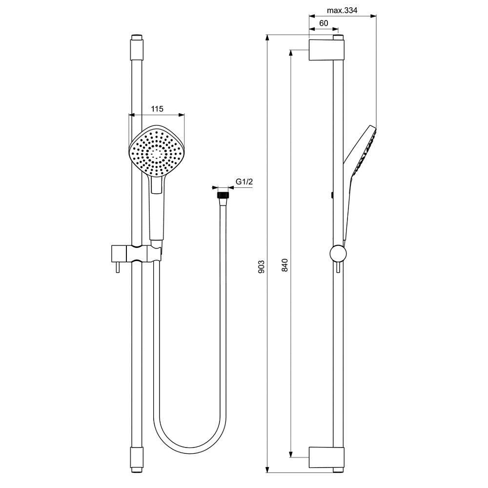 Душевой гарнитур Ideal Standard Ideal Evo B2238AA, хром