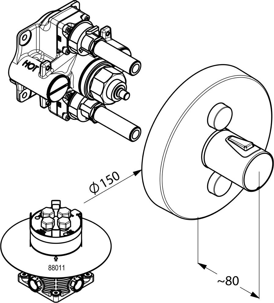 Смеситель для душа Kludi Push 388120538, хром