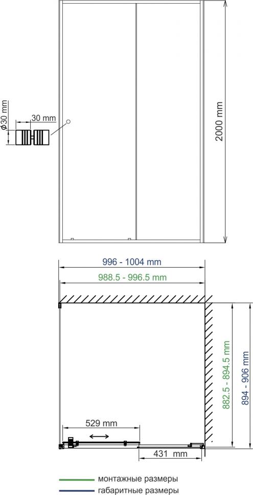 Душевой уголок WasserKRAFT Dill 61S 61S22 100x90 чёрный