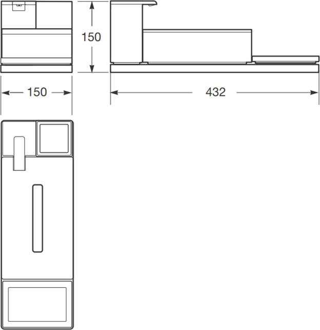 Набор аксессуаров для ванной комнаты 4 в 1 Armani / Roca Island 7.8166.2.803.9, nero