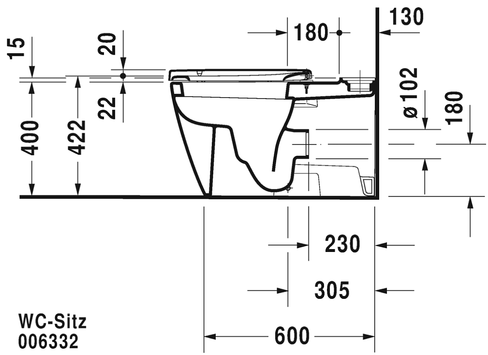 Чаша напольного унитаза Duravit Starck 2 21290900001