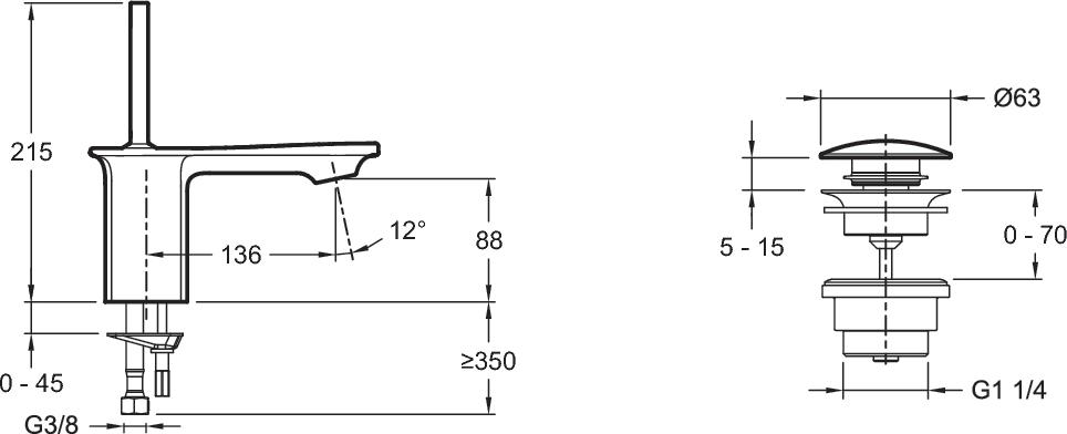 Смеситель для раковины Jacob Delafon Stance E14760-CP