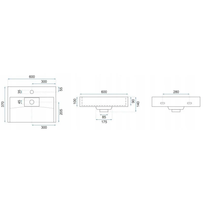 Раковина накладная Rea Goya 60 REA-U8779/U6534 черный