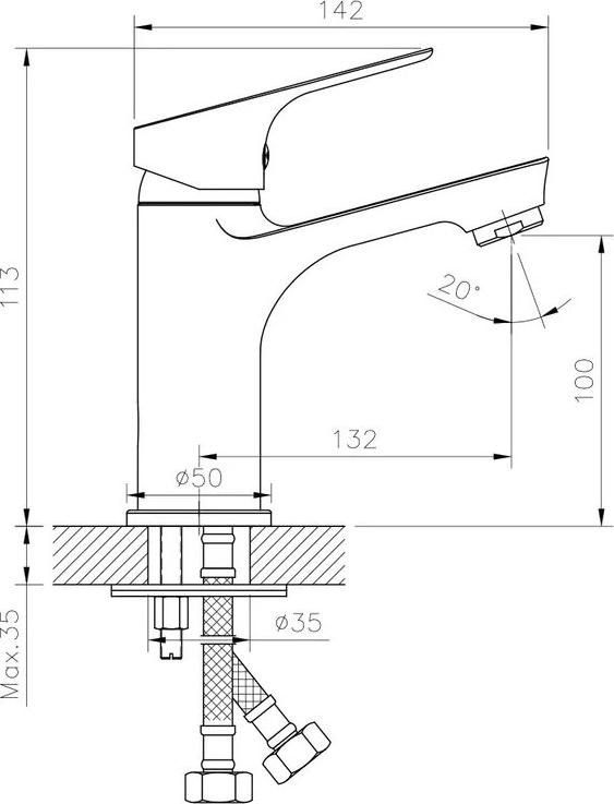 Смеситель для раковины Rossinka RS29-13