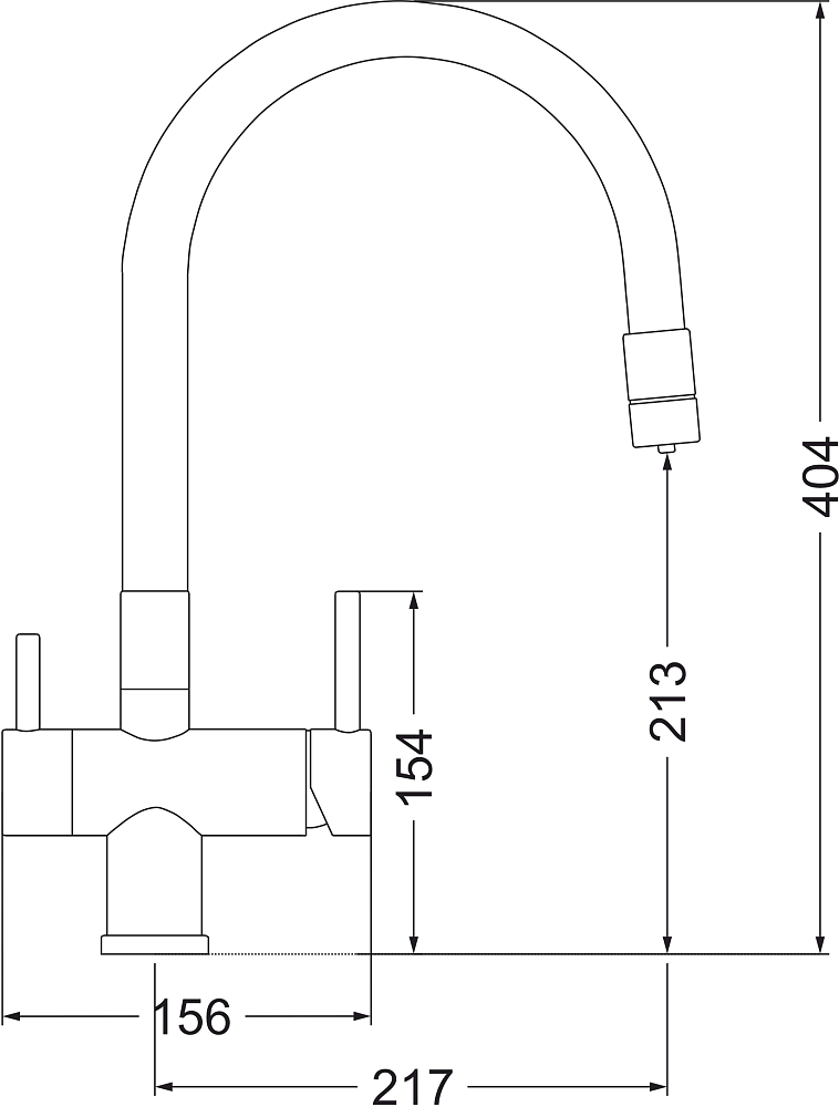 Смеситель для кухни Domaci Равенна DCB 3015 черный, с гибким изливом