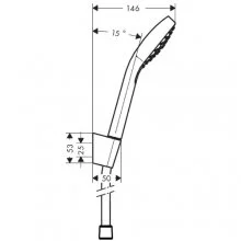 Душевой гарнитур Hansgrohe Croma Select S 1jet 26410400, шланг 160 см, корпус хром, лицевая часть белая, 1 режим струи