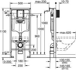 Инсталляция для подвесного унитаза Grohe Rapid SL 38536001