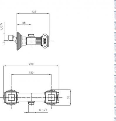 Смеситель для душа Cezares OLIMP-DS-03/24-O, золото