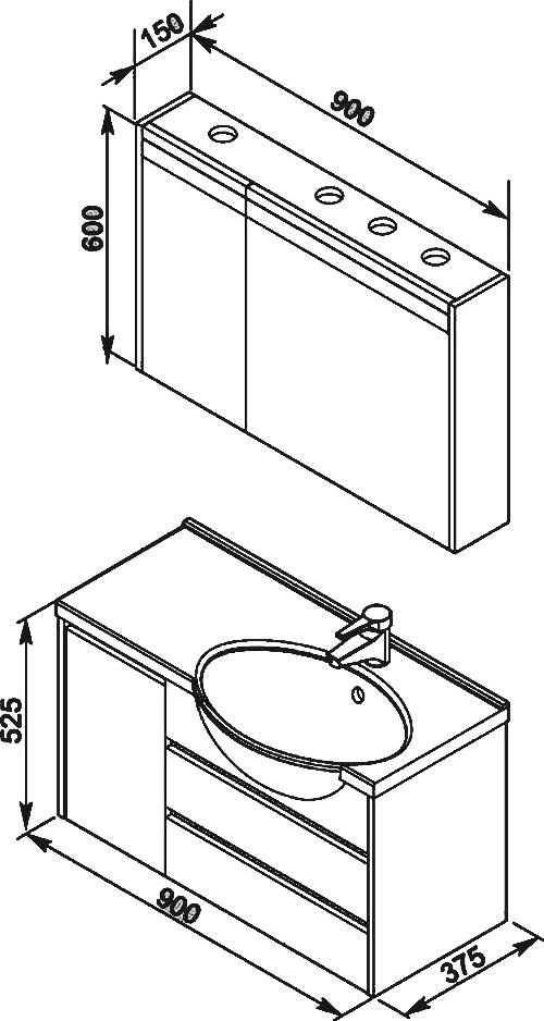 Мебель для ванной Aquanet Лайн 90 L