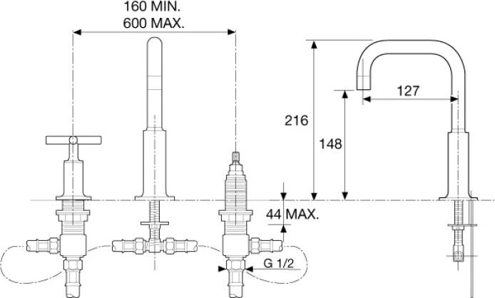 Смеситель для раковины Jacob Delafon Purist E144063-CP