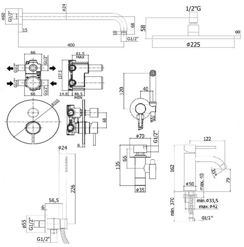 Душевая система Paffoni KIT LIG KITZLIG018CR071 хром