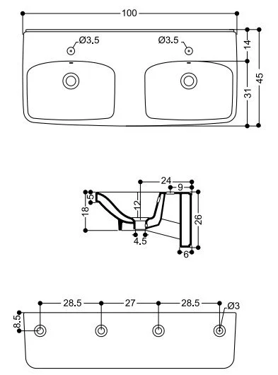 Раковина Axa Moss 2109301 белый