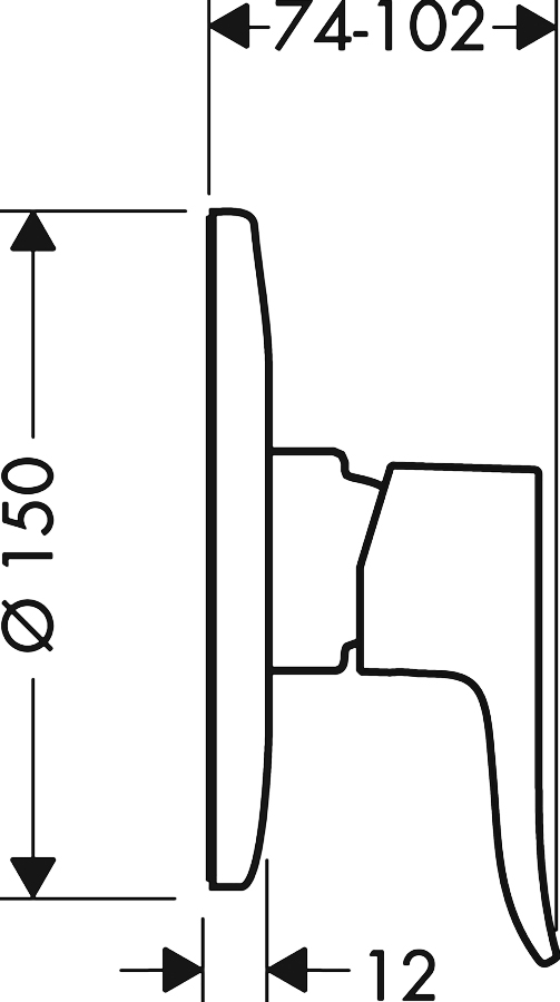 Смеситель для душа Hansgrohe Metris 31686000, хром