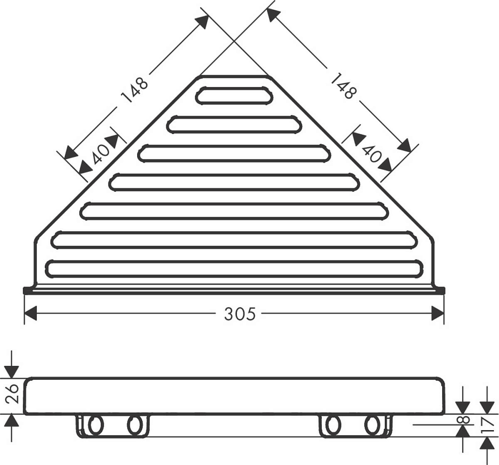 Полка Hansgrohe AddStoris 41741000, хром