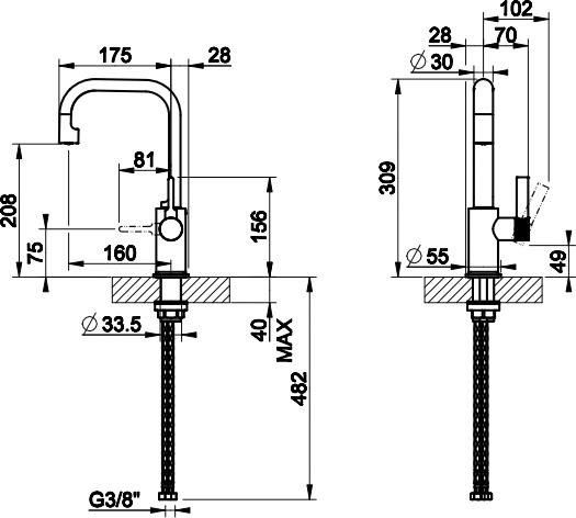 Смеситель для раковины Gessi Inciso 58006#031, хром