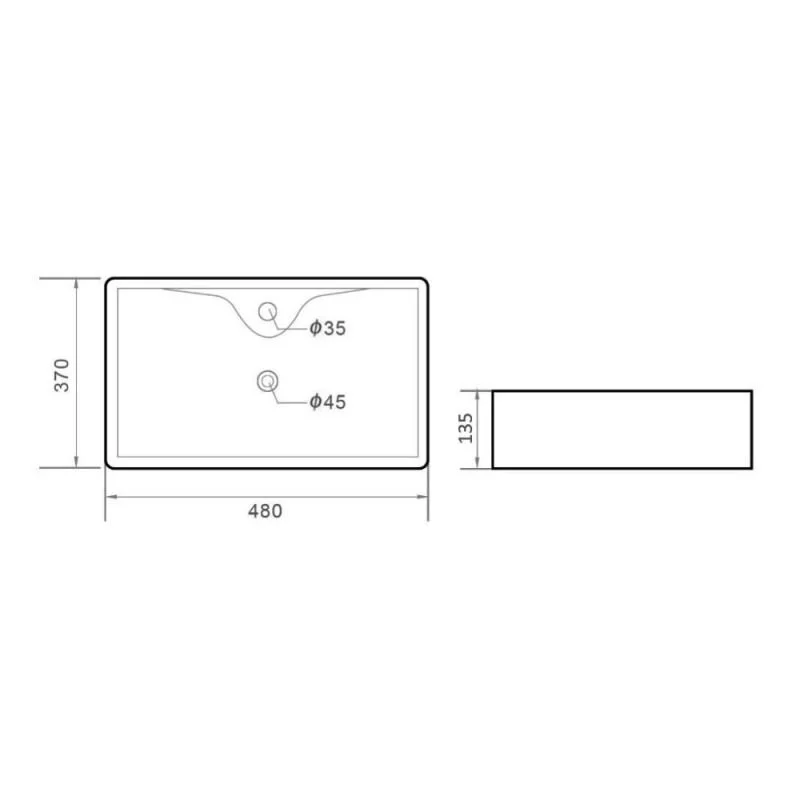 Раковина накладная Orange B01-475MB, без перелива, чёрный матовый