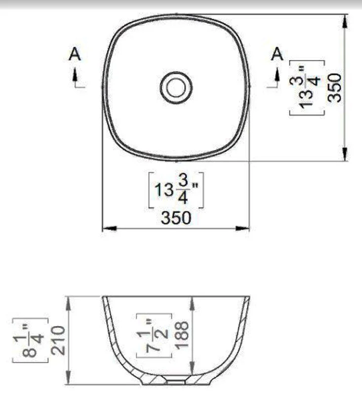 Раковина накладная Marmite 0530 C 350C 36 черный