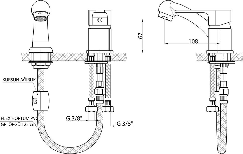 Смеситель для раковины GPD Atros MBR65