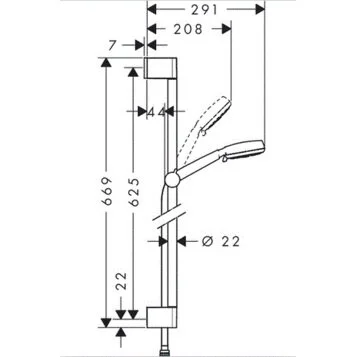 Душевой гарнитур Hansgrohe Crometta 100 26654400 хром, белый