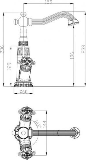 Смеситель Zorg Antic A 3010U-SL для раковины