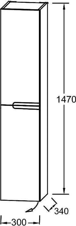 Шкаф-пенал Jacob Delafon Nona 30 EB1892LRU-G1C, белый глянец