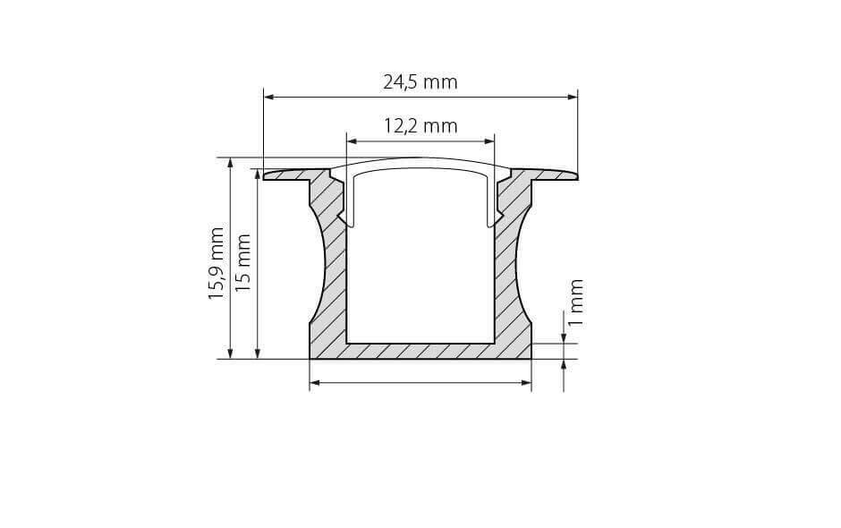 Профиль с рассеивателем Arlight ALU-SLIM-H15-F-2000 ANOD+FROST 018243