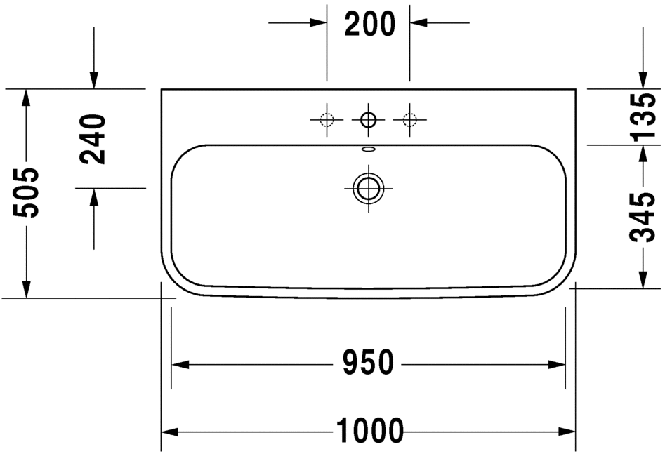 Раковина 100 см Duravit Happy D.2 2318100000