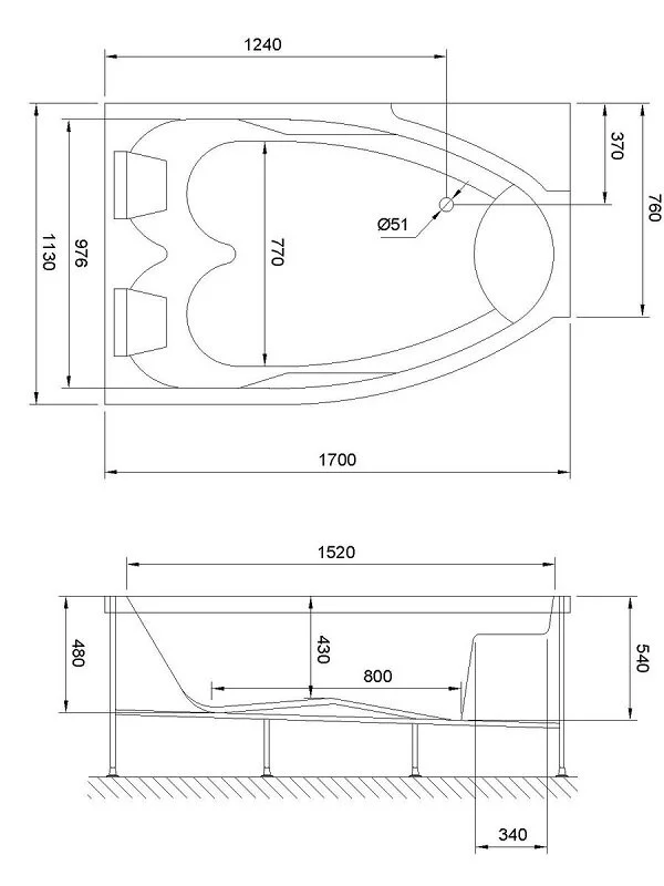 Акриловая ванна Royal Bath SKS RB652100SB-L белый