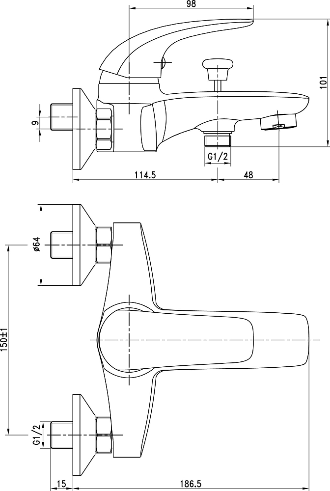 Смеситель Aquanet Cobra SD90361 для ванны с душем