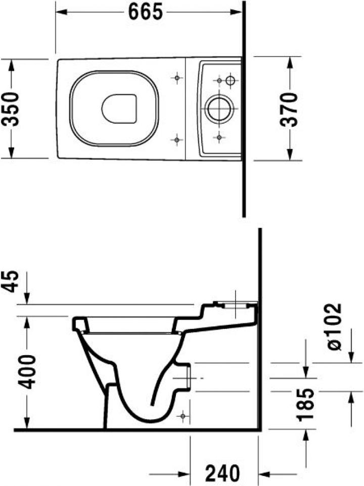 Чаша напольного унитаза Duravit 2nd floor 2106090000