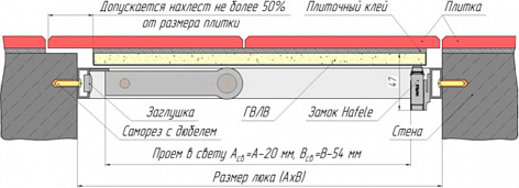 Люк под плитку Хаммер Стил 30х30