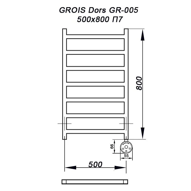 Полотенцесушитель электрический Grois Dors ca-00005358 белый