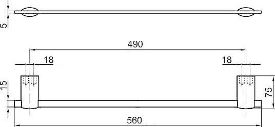 Полотенцедержатель Webert Aria AI500601015 56 см