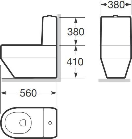 Чаша для унитаза-компакта Armani / Roca Baia 7.3420.C.7R3.0, greige