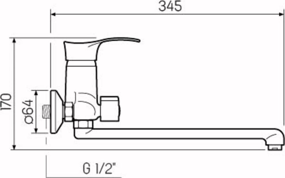 Смеситель для ванной РМС SL86-006E, хром