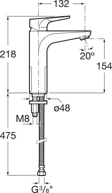 Смеситель для раковины Roca Atlas 5A3D90C00