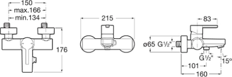 Смеситель для ванны Roca Naia 5A0296C00