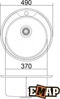 Кухонная мойка ЕМАР 490, нержавеющая сталь