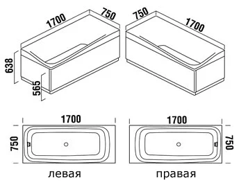 Акриловая ванна Teuco Kinea 572-E6-0/1 белый