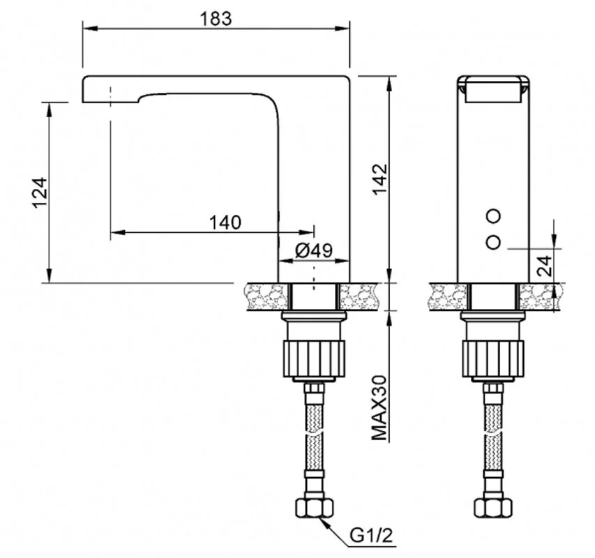 Кран для раковины Nofer 07260.LN черный