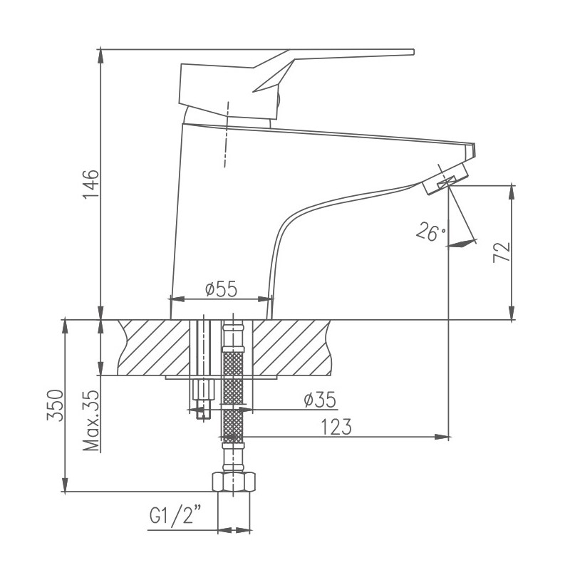 Смеситель для раковины Haiba HB1063 хром