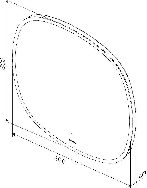 Зеркало AM.PM Func 80 M8FMOX0801WGS с подсветкой, белый