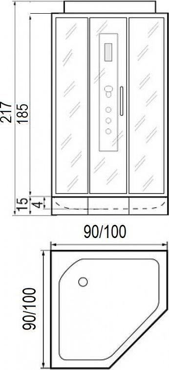 Душевая кабина 90*90*217см River Penta 90/15 MT