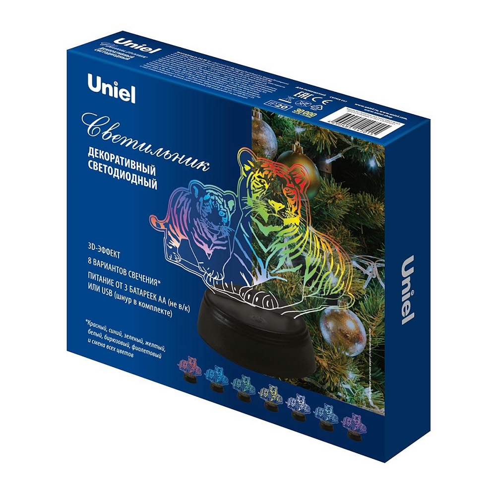 Светодиодная фигура Uniel ULI-M508 RGB/3AA Tiger Family/Black UL-00008403