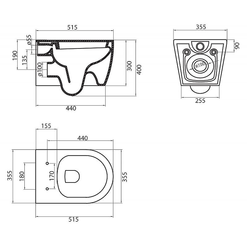 Подвесной унитаз BelBagno Marino BB105CHR/BB105SC безободковый с сиденьем микролифт, белый