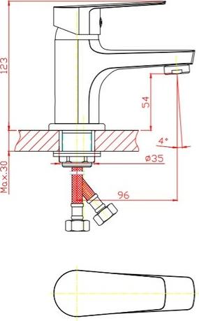 Смеситель для раковины Orange Loop M26-021cr, хром