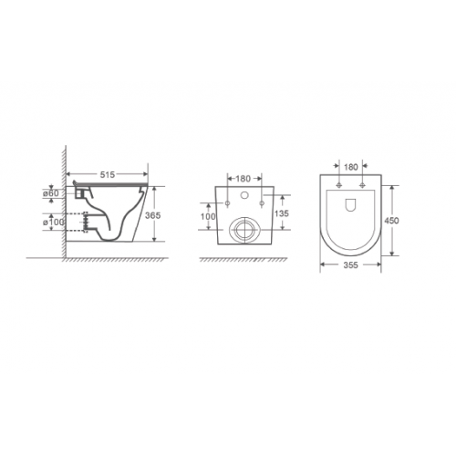 Комплект унитаза с инсталляцией D&K DS1021603 с сиденьем микролифт и клавишей смыва хром